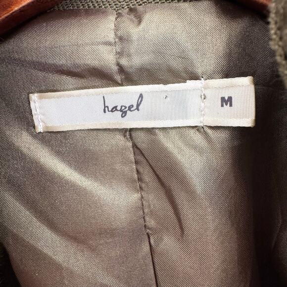 Hazel Army Olive Green Coat Buttons Pockets Double Breasted Women’s M Lined - Picture 9 of 14